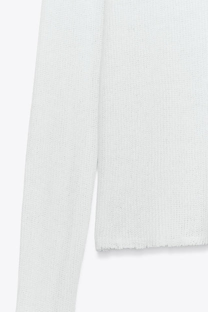Long-sleeve rustic-style blouse