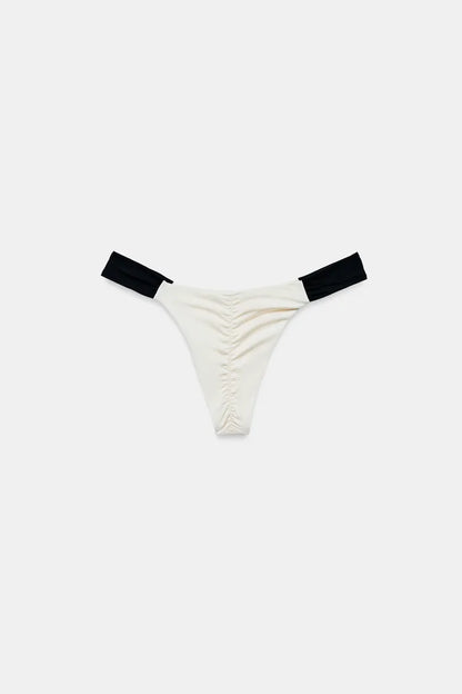 CONTRAST RUCHED BIKINI SET