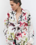 [B8] FLORAL SATIN SHIRT