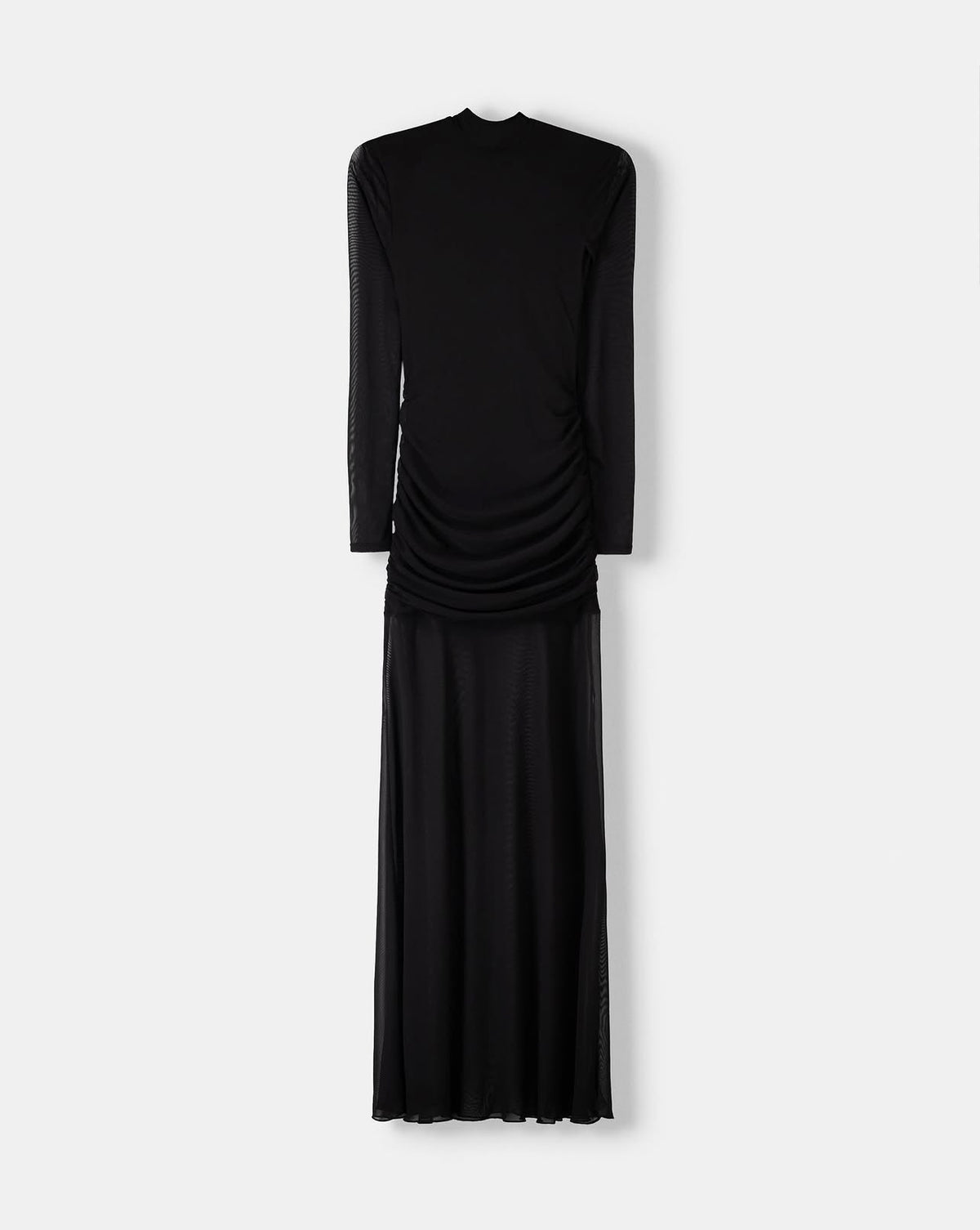 [E1] LONG SLEEVE TULLE MAXI DRESS