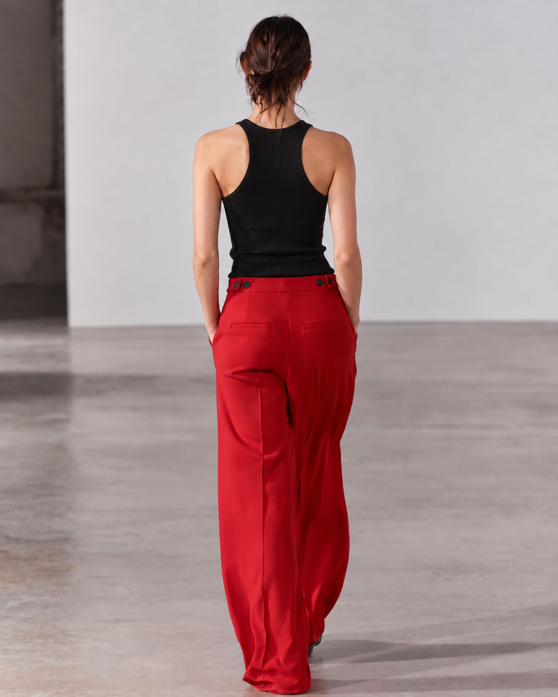 ZW COLLECTION WIDE-LEG PLEATED TROUSERS
