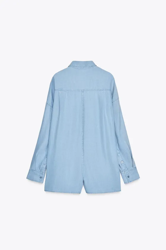 ZARA FLOWLY TRF DENIM JUMPSUIT