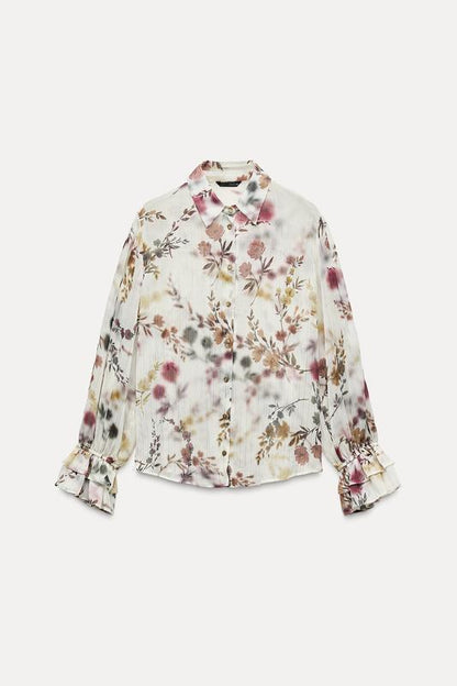 [A4] Floral Blouse