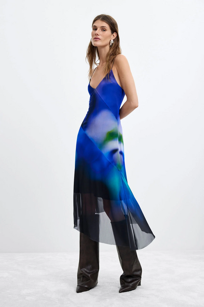 ASYMMETRICAL SLIP DRESS M C LACROIX