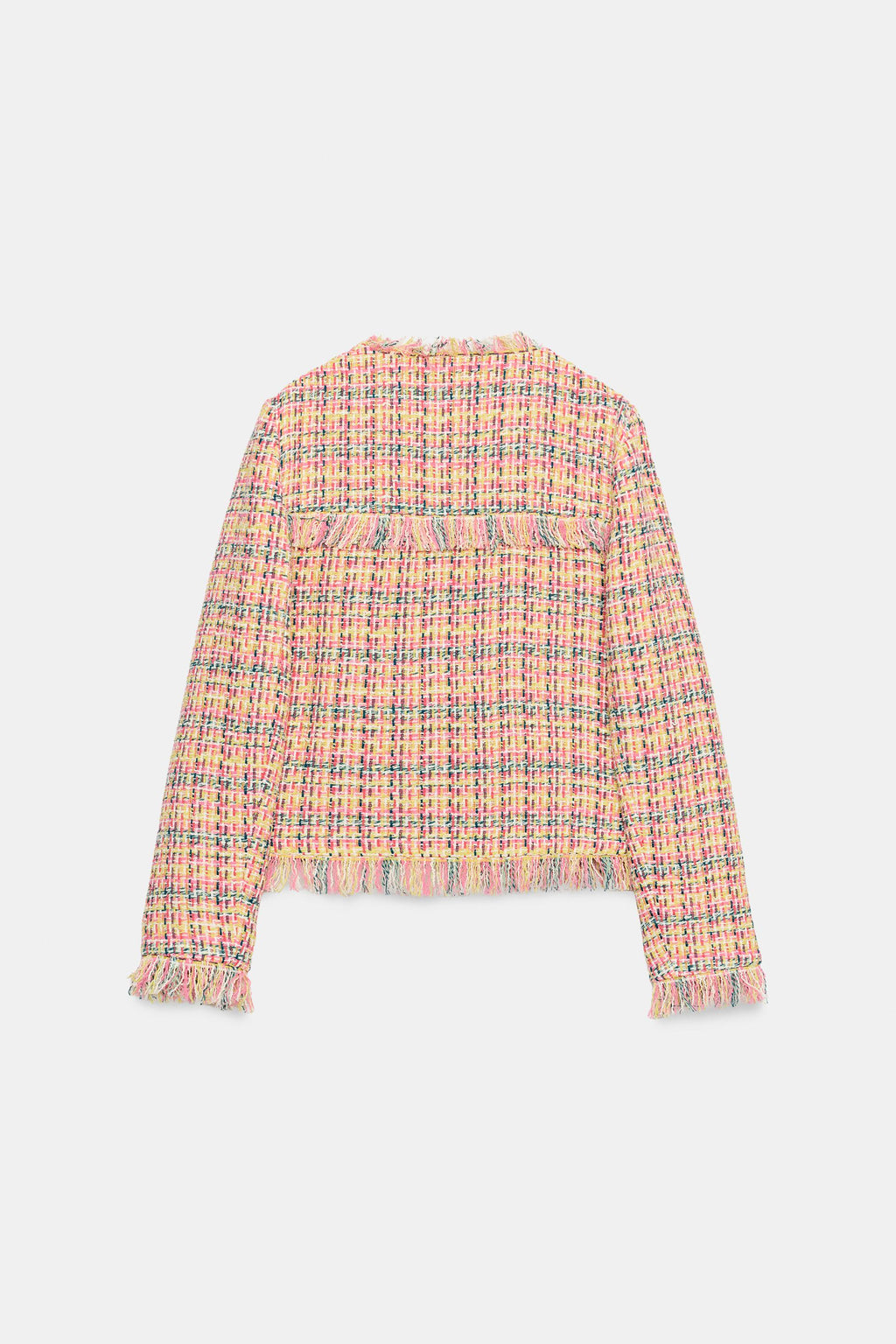 TEXTURED FRINGED BLAZER