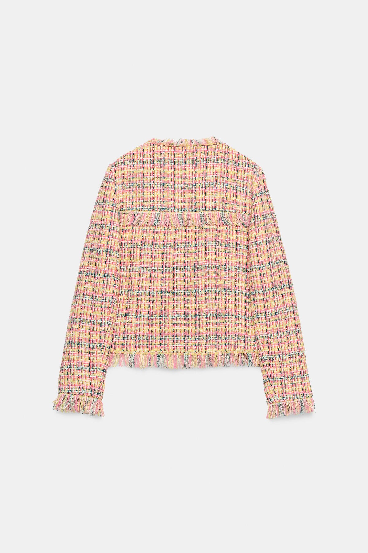 TEXTURED FRINGED BLAZER
