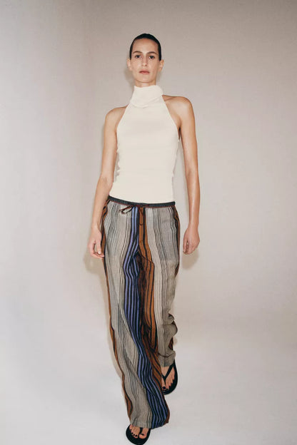 STRIPED PYJAMA STYLE TROUSERS – ZW COLLECTION