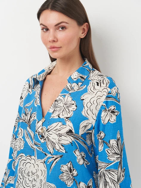 [A8] LINEN FLORAL SHIRT