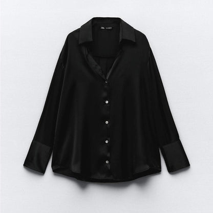 [B9] OVERSIZED SATIN SHIRT