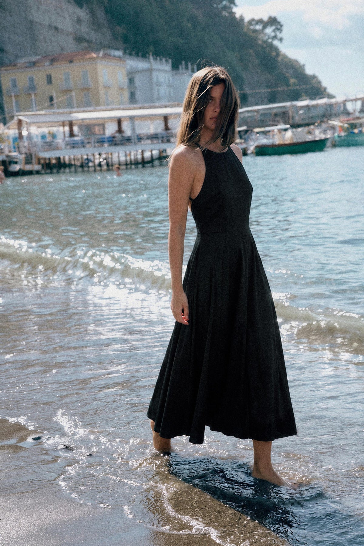 VOLUMINOUS TRENCH MIDI DRESS
