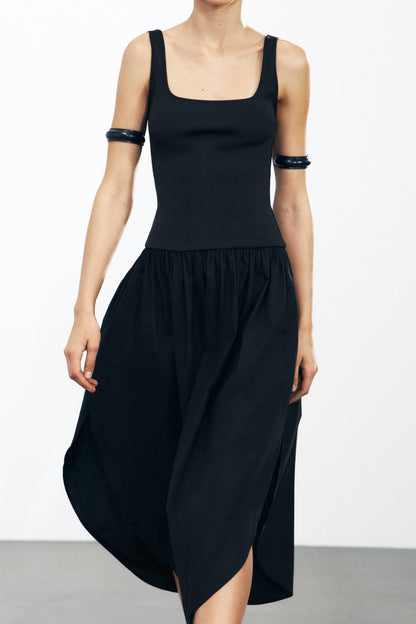 BALLOON MIDI DRESS