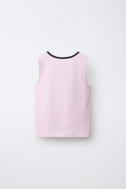 SLOGAN T-SHIRT WITH CONTRAST TRIMS