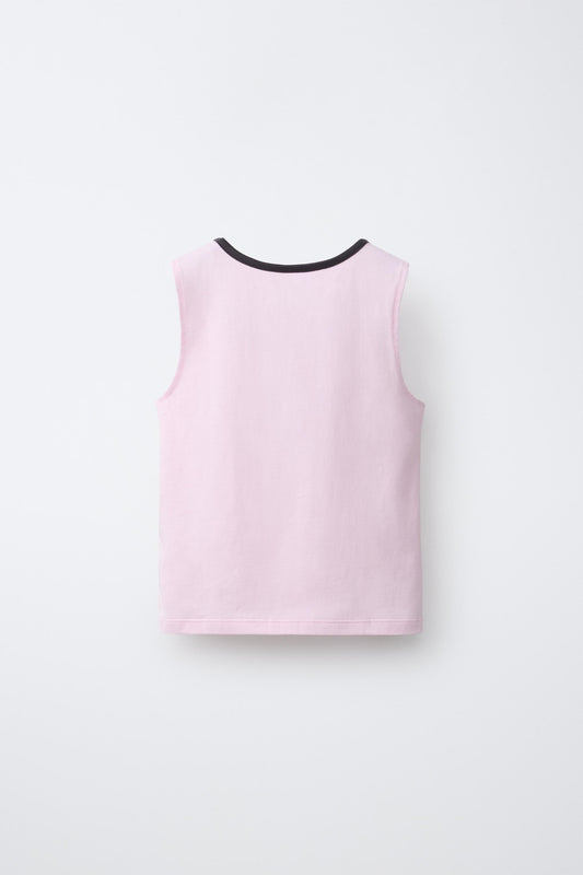 SLOGAN T-SHIRT WITH CONTRAST TRIMS