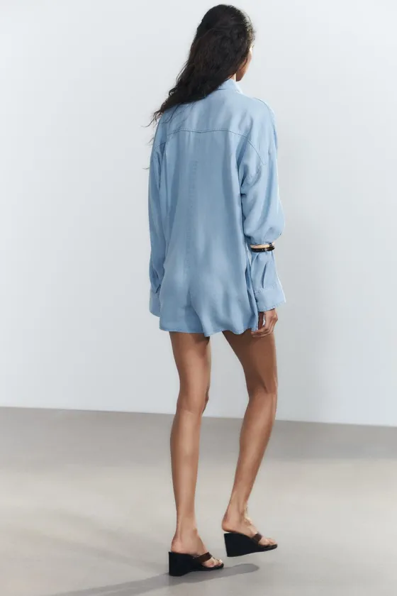 ZARA FLOWLY TRF DENIM JUMPSUIT