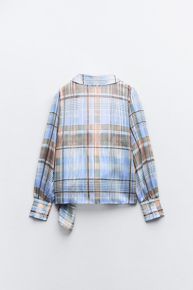 [A4] Plaid Shirt with Metallic Thread
