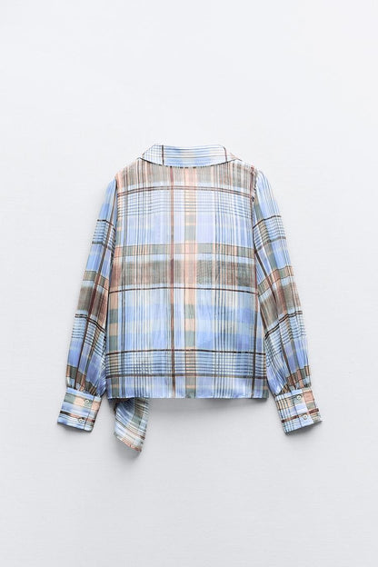 [A4] Plaid Shirt with Metallic Thread