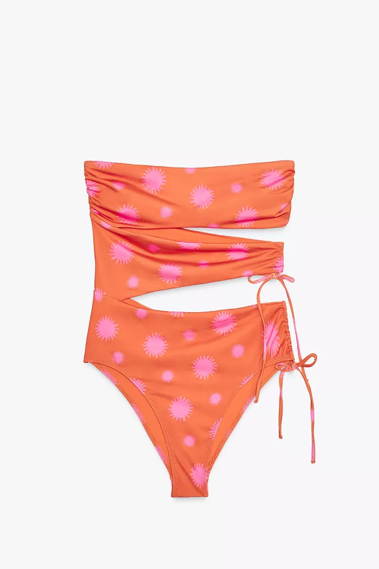 Floral Cut-Out One-Piece Swimsuit, view 2 of 5