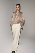ZW COLLECTION SILK BUTTON DOWN SHIRT