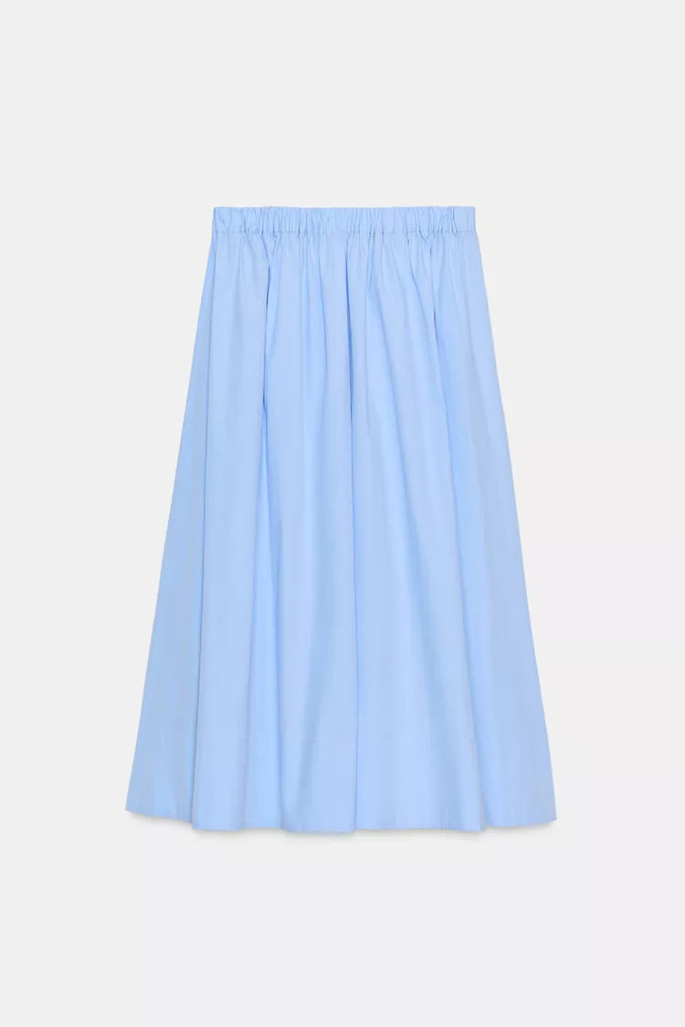 [A7] POPLIN MIDI SKIRT