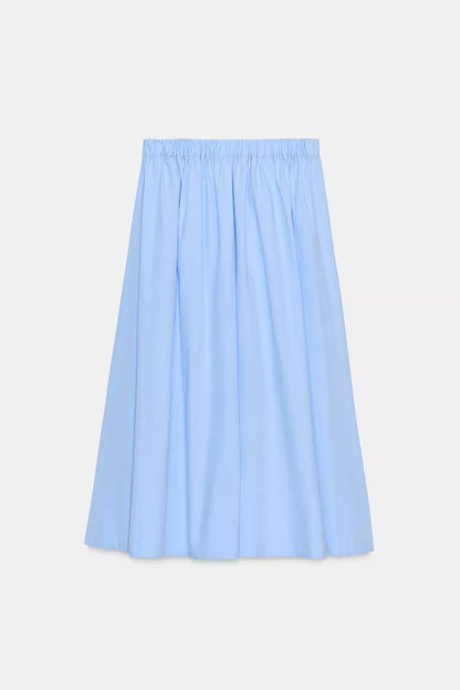 [A7] POPLIN MIDI SKIRT