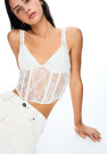 [X6] SATIN LACE CORSET TOP