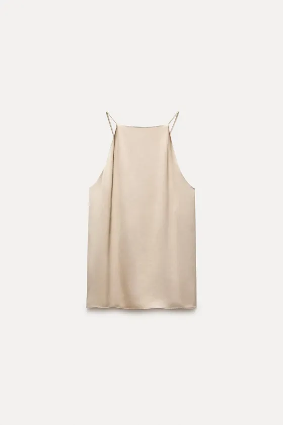 Top en satin avec col halter — ZW COLLECTION