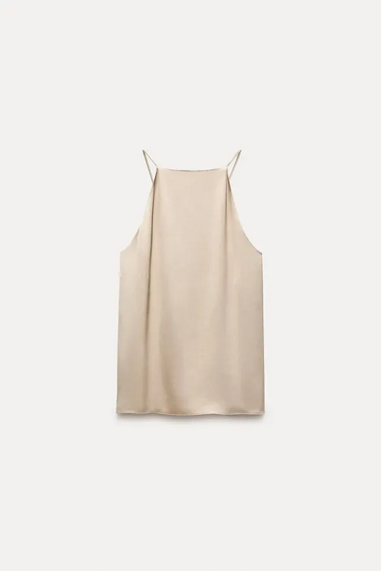 Top en satin avec col halter — ZW COLLECTION