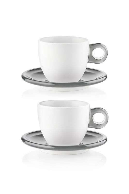 LOT DE 2 TASSES À PETIT-DÉJEUNER AVEC SOUCOUPE | GUZZINI