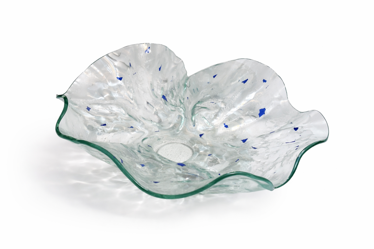 HAND-BLOWN DECORATIVE GLASS BOWL (ORGANIC FLOWER SHAPE)