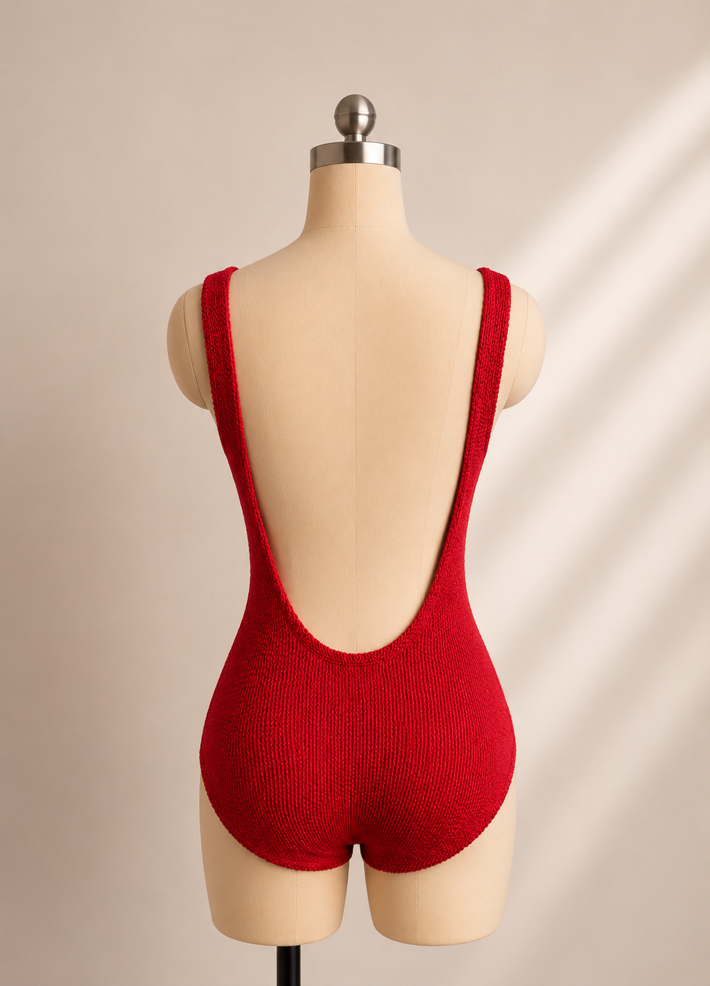 Red Textured One-Piece Swimsuit, view 5 of 5