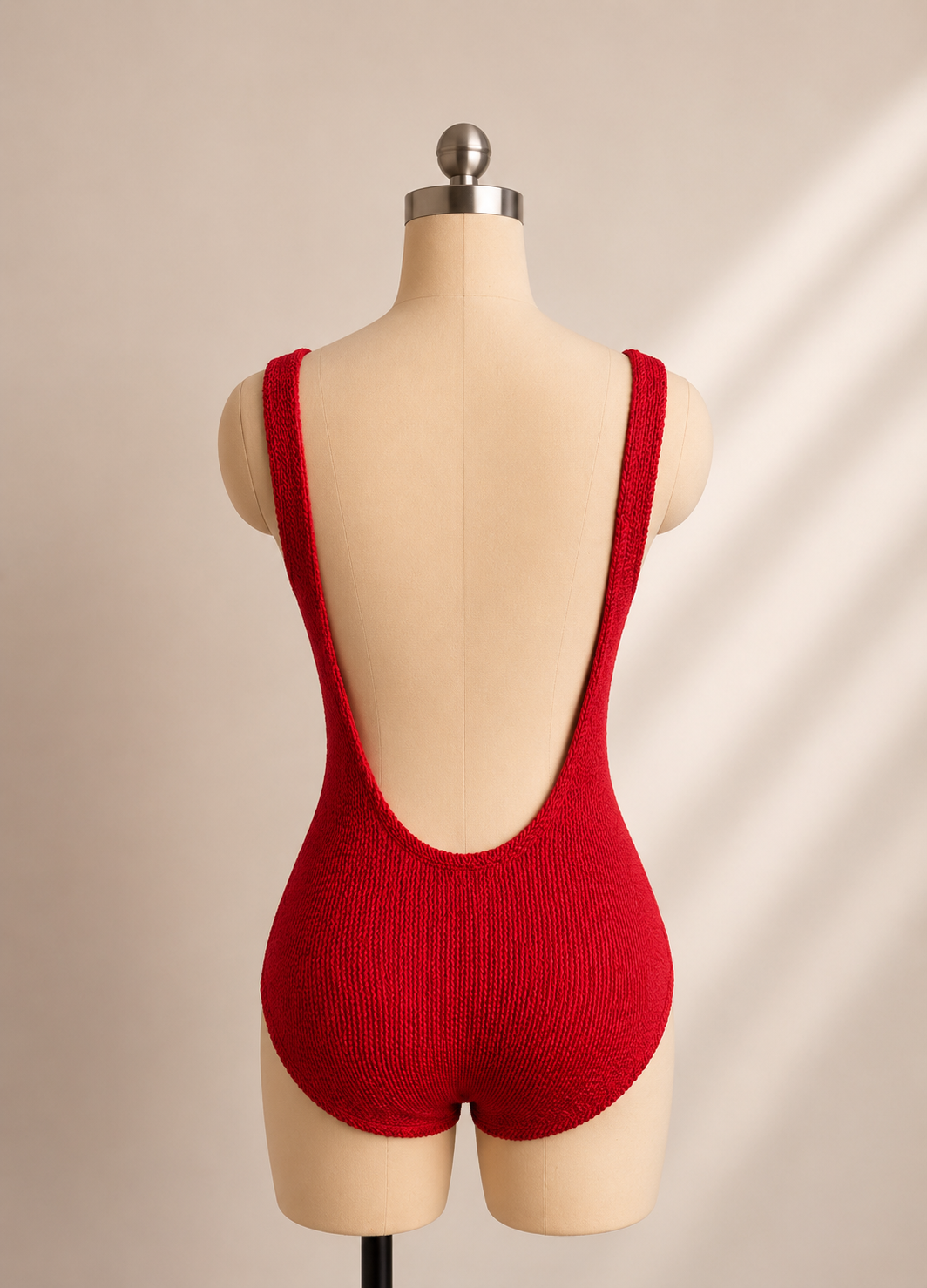 Red Textured One-Piece Swimsuit, view 5 of 5
