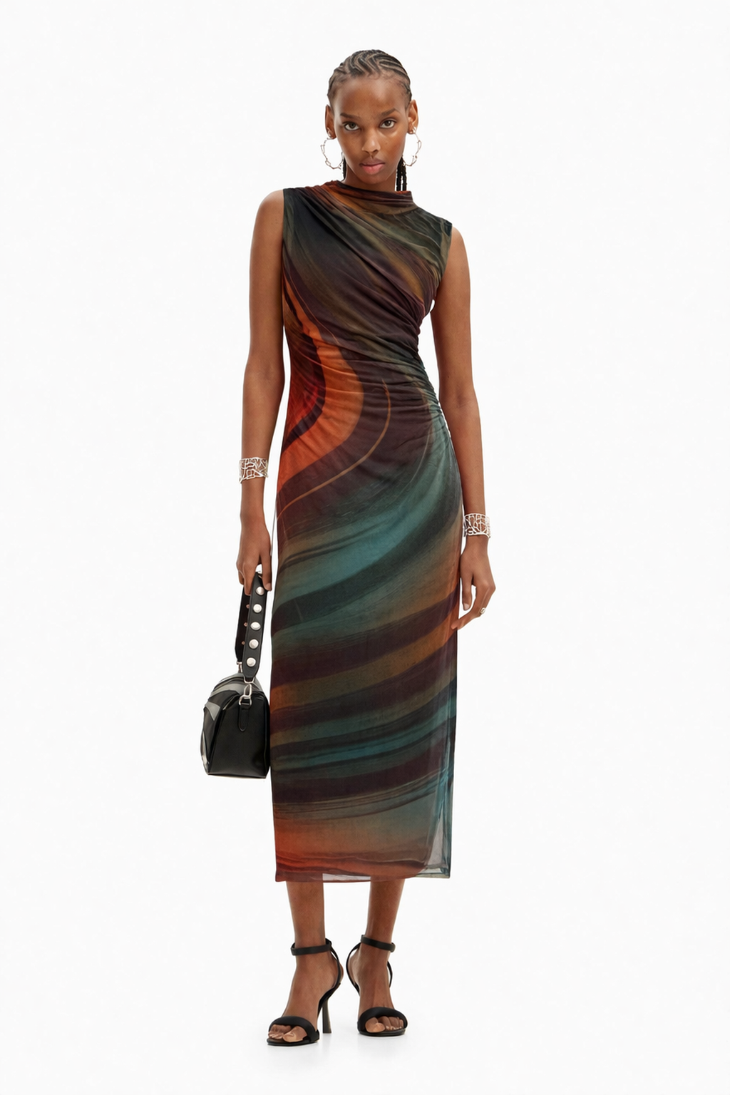 [D1] TULLE WAVE MIDI DRESS