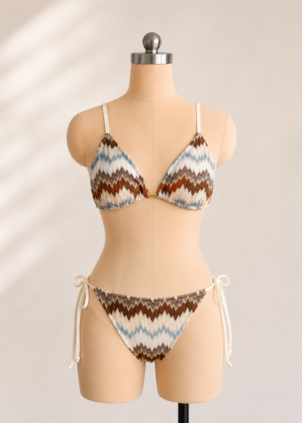 Zigzag Jacquard Triangle Bikini Set, view 5 of 6