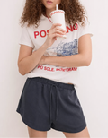 [X5] LINEN RUSTIC MINI SHORTS