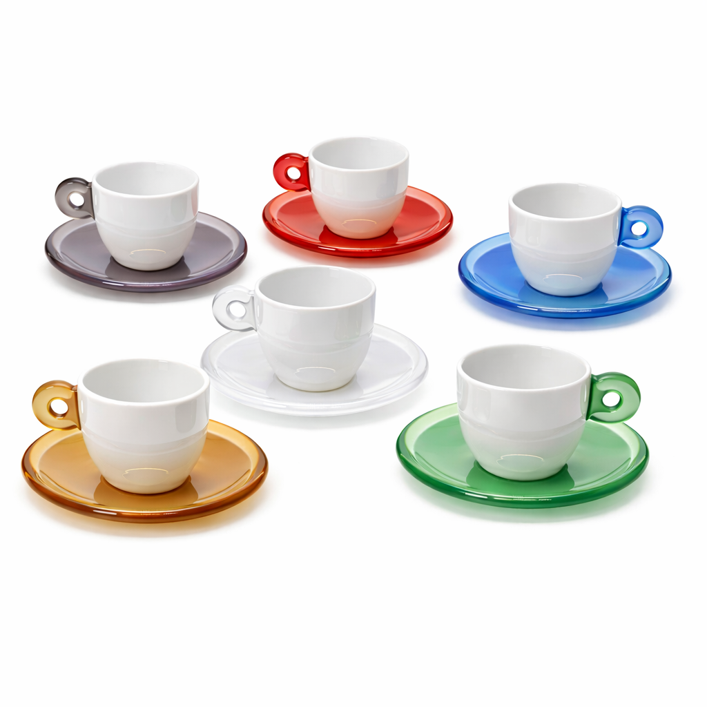 2/6 TASSES À CAFÉ AVEC SOUCOUPE EVERYDAY | GUZZINI