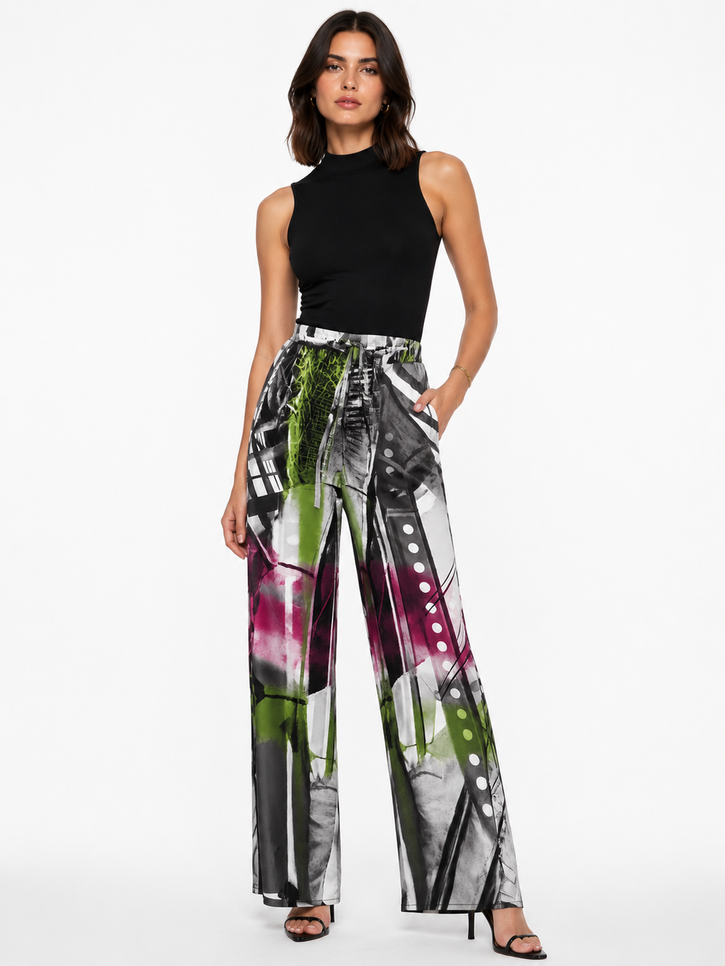[C8] FLOWY PRINTED PANTS | PINK TOUCH