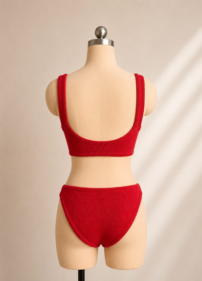 TEXTURED BIKINI | Red