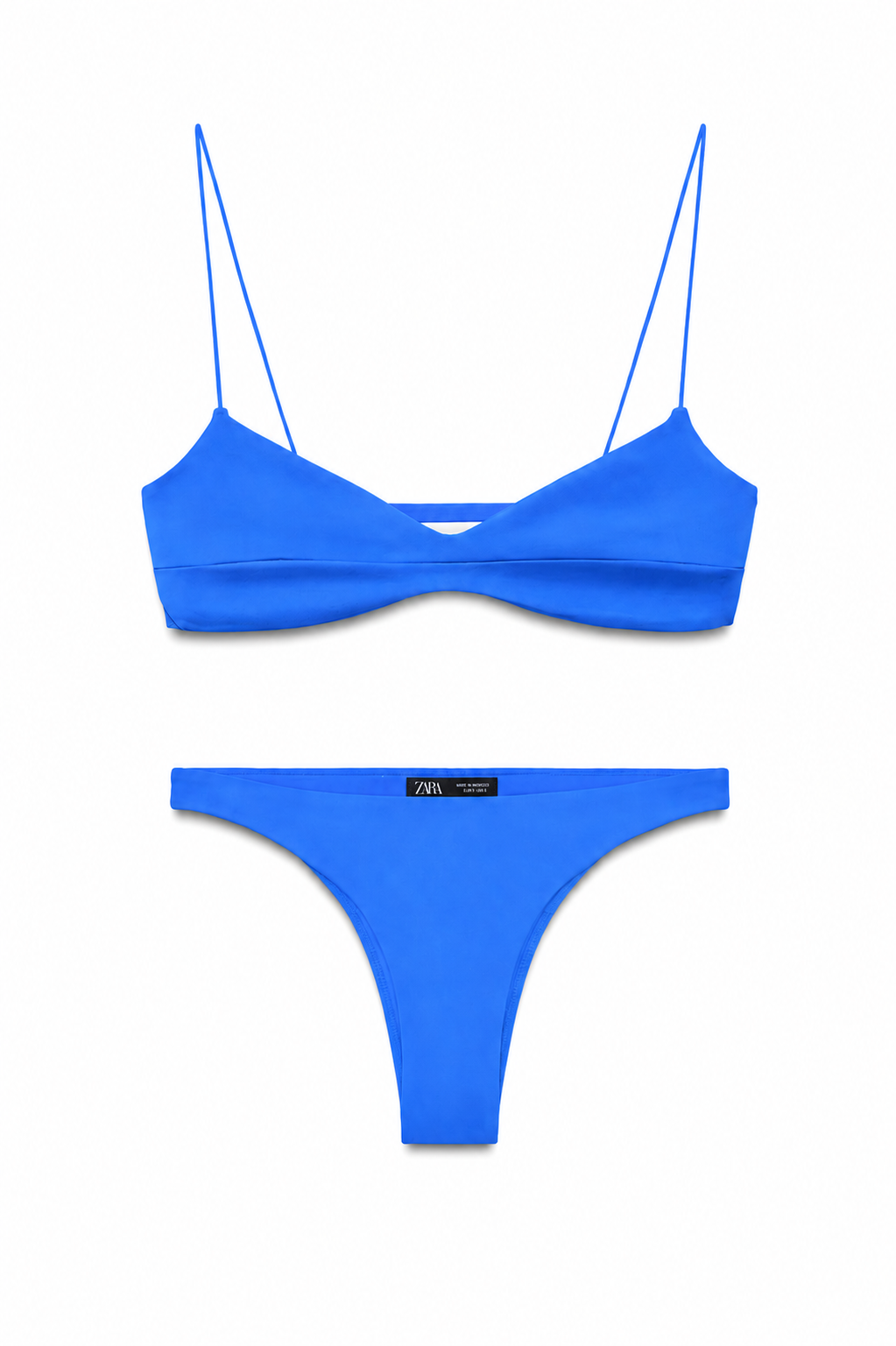 Blue Visible-Seam Bikini Top, view 2 of 4