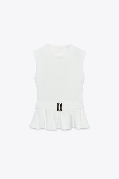 PEPLUM TOP WITH BELT