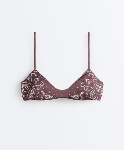 PAISLEY TIE-SIDE BIKINI SET – PLUM
