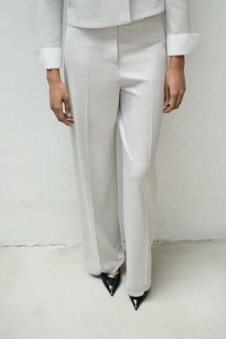 [X2] High-waisted straight-cut trousers