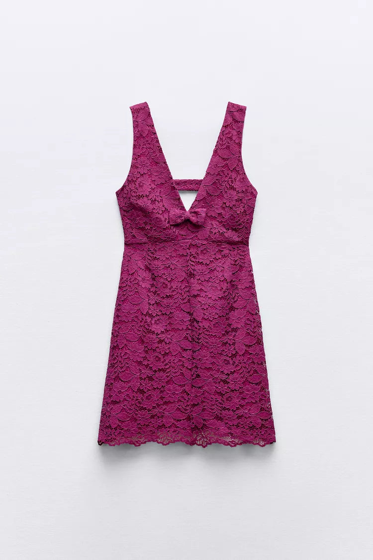 [A6] SHORT LACE DRESS