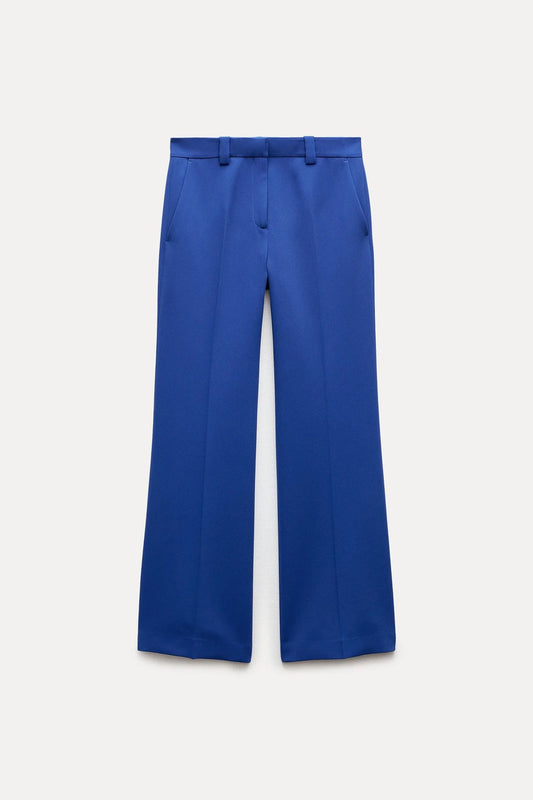 Zara ZW Collection Flared Trousers in Blue