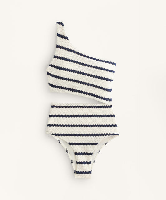 ASYMMETRIC STRIPED CROCHET TRIKINI