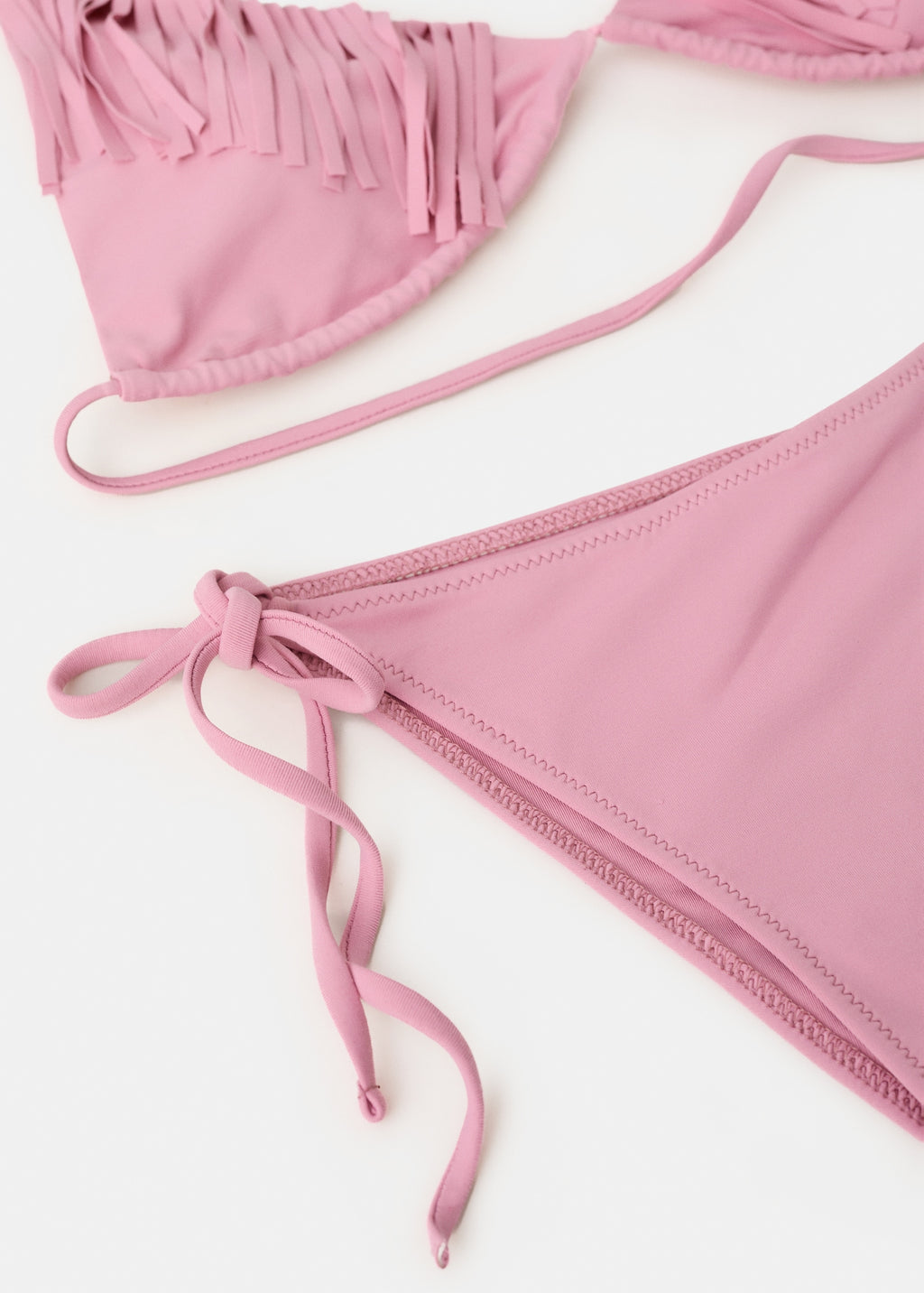 Fringed Triangle Bikini Set with Medium-Coverage Bottom, view 8 of 9