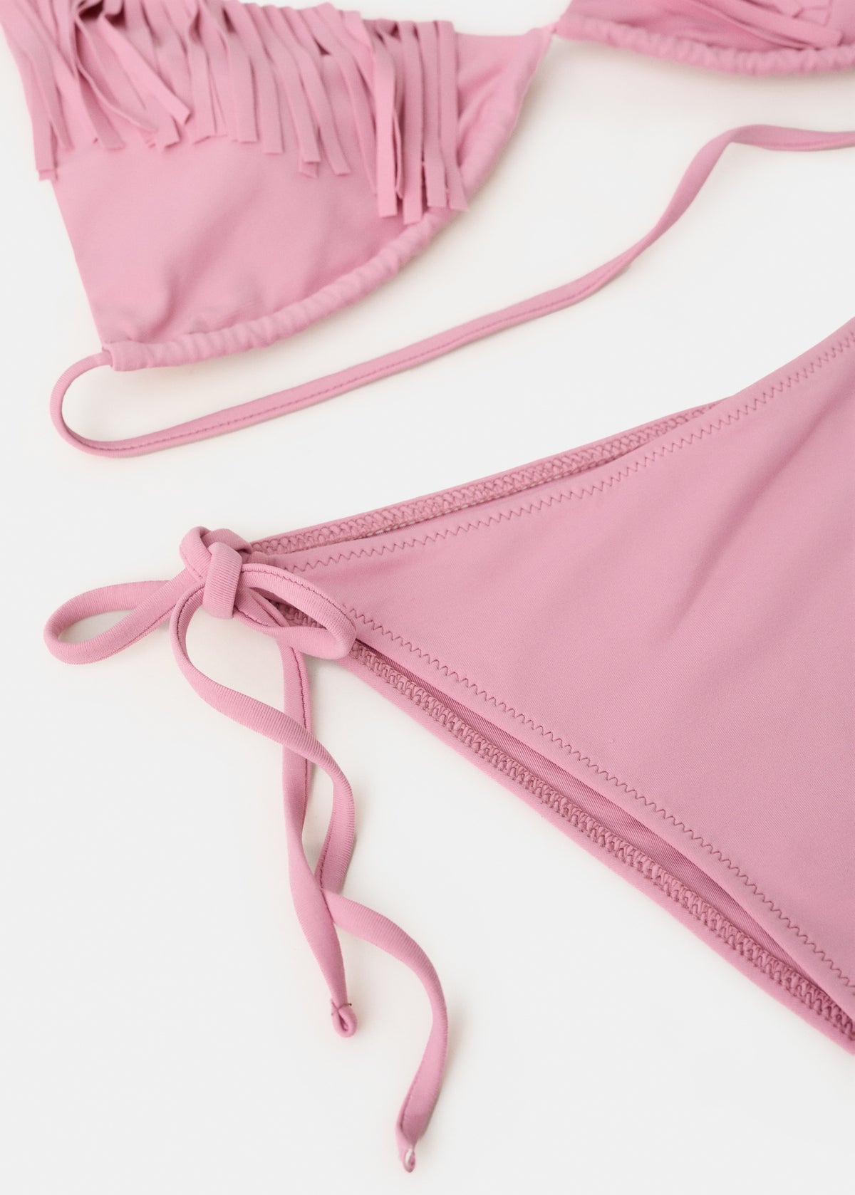 Fringed Triangle Bikini Set with Medium-Coverage Bottom, view 8 of 9