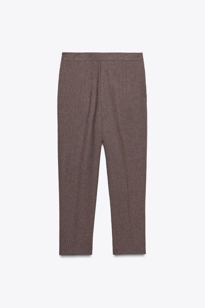 TROUSERS WITH BUTTON WAIST CLOSURE