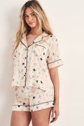 [E1] CONVERSATIONAL PRINT SHIRT AND SHORTS SET