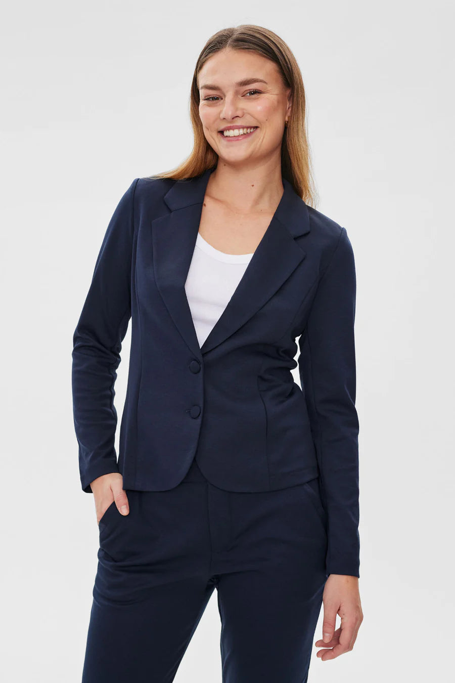 FORM-FITTING BLAZER - BLUE