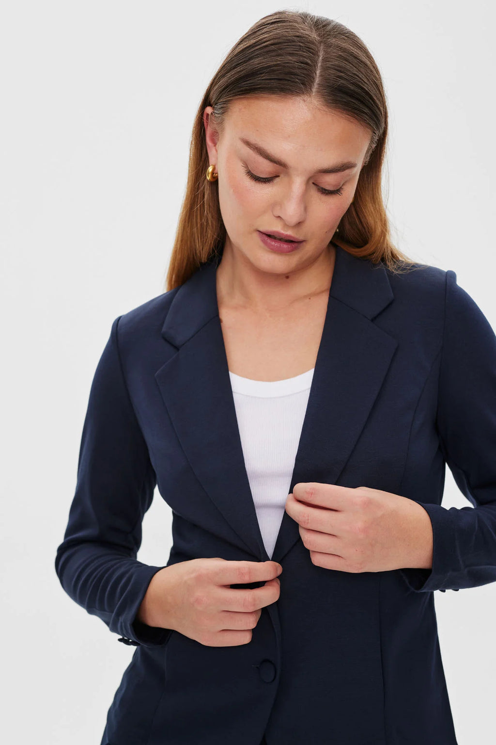 FORM-FITTING BLAZER - BLUE